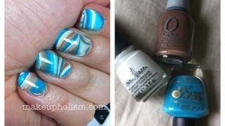 Marmoleado en agua  Nails Water Marbling [upl. by Haet]