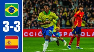 🔴 Spain vs Brazil 33 HIGHLIGHTS Paqueta penalty goal Rodri penalty Endrick goal Olma goal [upl. by Luciana967]