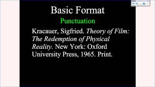 MLA Tutorial 2 Basic Citation Format [upl. by Maryanne]