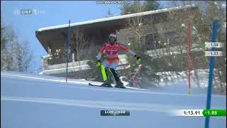 Ramon Zenhäusern wins Chamonix Slalom 2023 ORF [upl. by Nylleoj679]