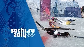 Crazy Photo Finish In Mens Ski Cross QuarterFinal  Sochi 2014 Winter Olympics [upl. by Reddy]