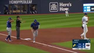 Rangers and Garver 180 Baseball IQ Creates Free Run [upl. by Lavelle]