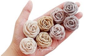 Mini Fabric Flowers  Fabric Rose Flower Tutorial [upl. by Norda]