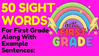 50 Sight Words For First Grade Along With Example Sentences  Professor Christopher [upl. by Lauritz]