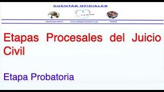 Etapas del Juicio Civil Etapa Probatoria [upl. by Westland]