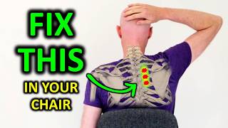 Fix Rhomboid Pain In Your Chair 4 Shoulder Blade Pain Exercises [upl. by Aenel159]