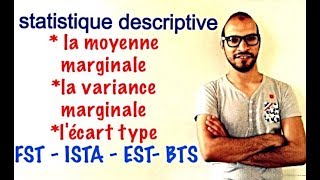 statistique descriptive 18  la moyenne marginale la variance marginale lécart type [upl. by Merla]