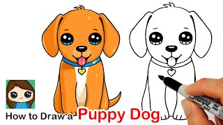 How to Draw a Puppy Dog 🦴 ❤️ [upl. by Leandro]