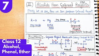 7 Preparation of Alcohol from Grignard reagent Alcohol phenol ethers organic chemistry class12 [upl. by Atiran]