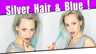 VLOG  Cheveux Gris Silver ET bleu  Nouvelle coloration cheveux [upl. by Aicyla]