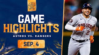 Astros vs Rangers Game Highlights 9423  MLB Highlights [upl. by Airotal]