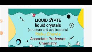 Liquid crystals  structure and applications l BSc1 chem Plll [upl. by Persson536]