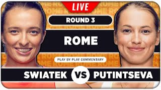 SWIATEK vs PUTINTSEVA • WTA Rome 2024 • LIVE Tennis PlaybyPlay Stream [upl. by Aicatsal822]