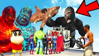 GTA 5  SHINCHAN see KING KONG Village  meets ICE amp LAVA TITANS in GTA V [upl. by Claresta250]