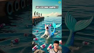 Laut tercemar sampah cat funny babyshark animation animals catvideos ai aicat catlover [upl. by Kleon]