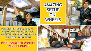 A SELFMADE HOME BUILT ON WHEELS BY AN INDIAN COUPLE  RV IN INDIA  CAMPERVAN  MOTORHOME  VANLIFE [upl. by Alexine]