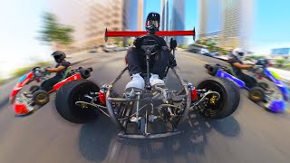 Insane 70mph Electric GoKarts on CITY STREETS  Urban EKart POV [upl. by Etty]