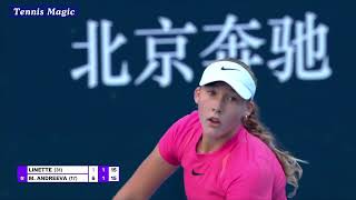 2024 China Open R4 Andreeva vs Linette 61 63 [upl. by Ridinger]