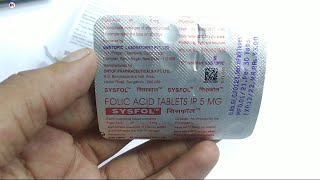 Sysfol Tablet  Folic acid 5mg Tablet  Sysfol 5mg Tablet Uses Benefits Review in Hindi [upl. by Salb]