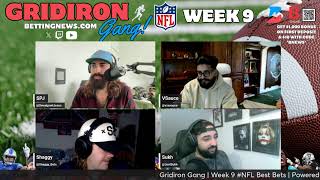 GRIDIRON GANG  NFL Week 9 Analysis amp Bets  Powered by BetOnline [upl. by Naujd]