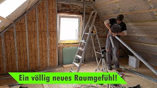 Gruselige Kammer wird luftiges Loft  Timelapse Dachgeschoss ausbauen [upl. by Weidar]