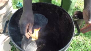 Part 1 How to make charcoal using the Cookswell Jikos Green Cap charcoal making kiln [upl. by Imhsar]