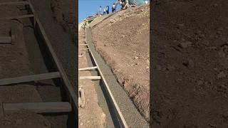 Slope protection foundation pouring concrete process [upl. by Larner]