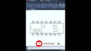 AutoCAD Practice  NAND Gate IC 7400 design autocad ic nand nandgate 7400 [upl. by Patience]