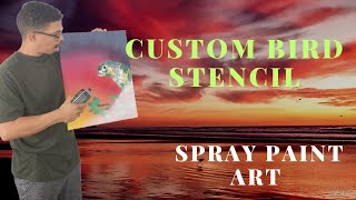 Creating Stunning Bird Stencil Art Spray Paint Art [upl. by Tiana]