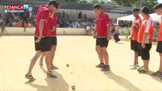 Campeonato España Petanca Tripletas Juveniles Semifinales 2014 CP Parets vs CP Prat [upl. by Arhez]