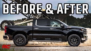 2019 Chevrolet Silverado Z71 2 inch Leveling Kit Before amp After [upl. by Buke180]