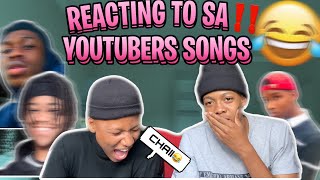 REACTING TO SA YOUTUBERS SONGS😂😭‼️‼️ [upl. by Sonni]