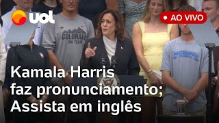 Kamala Harris discursa ao vivo após desistência de Biden assista ao pronunciamento em inglês [upl. by Stuart]