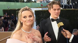 Reese Witherspoon Emotional Over Son Deacon Phillippe Coming as Her Golden Globes Date Exclusive [upl. by Nikolaus]