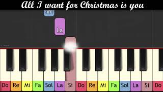 Apprendre quotAll I want for christmas is youquot de Mariah Carey au piano très facile enfantdébutant [upl. by Antonella]