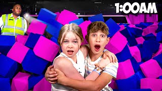 My Daughters 24 HOUR TRAMPOLINE PARK Challenge [upl. by Enerak]