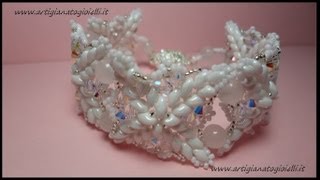 DIY Tutorial Bijoux Bracciale  perline e superduo  Elegant Ice [upl. by Nealy]