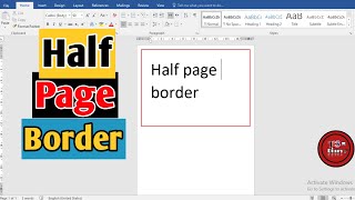 Half page border in Microsoft word  tech and skills Diary [upl. by Aryamoy]