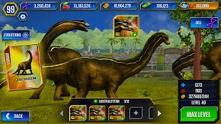 NEW AUSTRALOTITAN UNLOCKED X3 MAXED   JURASSIC WORLD THE GAME [upl. by Afira]