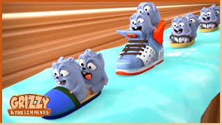 🛝❄️ Icy Slide 🛝❄️ Grizzy amp the lemmings  25 Compilation  🐻🐹 Cartoon for Kids [upl. by Atirhs]