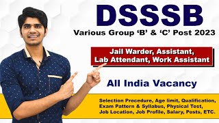 DSSSB Various Group C Post Recruitment 2023  Jail Warder Assistant Lab Attendant  Full Details [upl. by Eiramrebma]