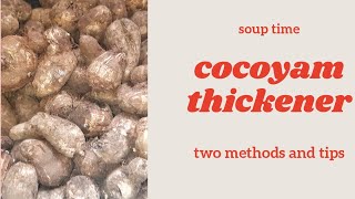 how to make cocoyam pasteede uli for thickening soup blender and Mortar method [upl. by Esiom]