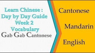 Learn Chinese  Day by Day Guide Week 2 Vocabulary Cantonese Chinese English German [upl. by Daveda]