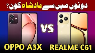 OPPO A3X VS Realme C61 Full Comparison [upl. by Nehepts]