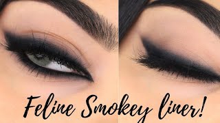 Easy SMOKEY CAT EYE tutorial using KOHL  Hashmi kajal  Arabic graphic eyeliner [upl. by Ocicnarf]