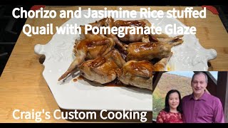 Chorizo and Jasimine Rice Stuffed Quail with Pomegranate Glaze [upl. by Hett]