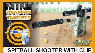 SPITBALL SHOOTER WITH CLIP  MiniWeapons of Mass Destruction Targets  Homemade gun Tic Tac [upl. by Regdor886]