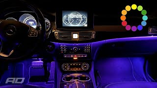 How to Install 12 Color RGB Ambient Lighting Kit on W218 Mercedes CLS [upl. by Becker]