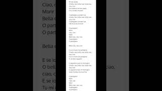 Bella ciao lyrics [upl. by Eltsyek]