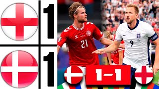 Denmark 11 England EURO 2024  Extended Highlights  Harry Kane Goal  hjulmand goal [upl. by Eenaej]